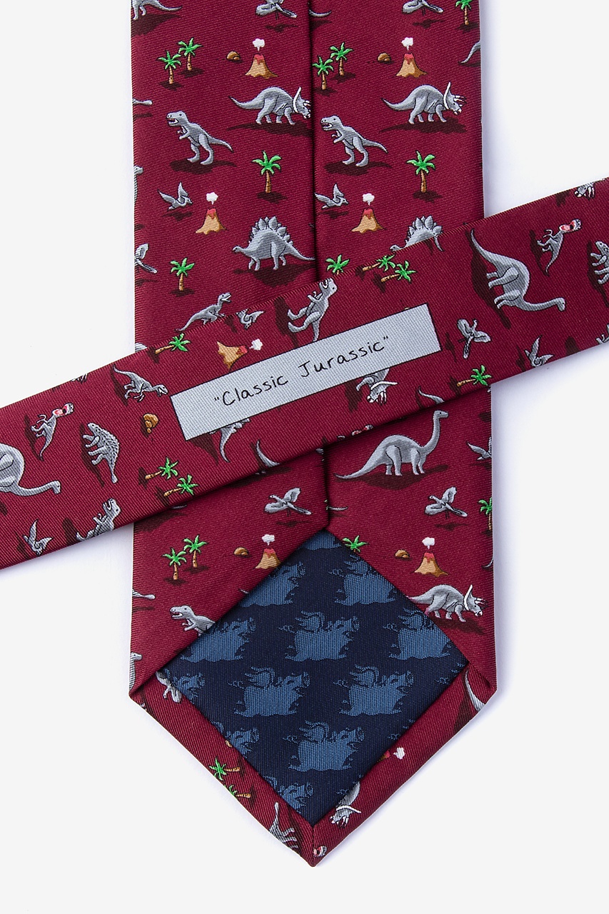 Red Classic Jurassic Extra Long Tie Photo (2)