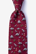 Red Classic Jurassic Extra Long Tie Photo (0)