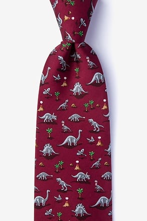 _Red Classic Jurassic Extra Long Tie_