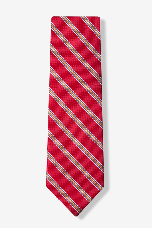 Red Silk Red Repp Stripe Tie | Ties.com