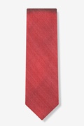 Red Solid Stitch Extra Long Tie Photo (0)