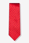 Red with Navy Dots Extra Long Tie Photo (1)