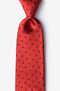 Red with Navy Dots Extra Long Tie Photo (0)