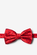 Red with Navy Dots Pre-Tied Bow Tie Photo (0)