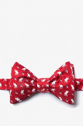 Republican Elephants Red Self-Tie Bow Tie