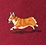 Red Silk Rowdy Corgis Extra Long Tie