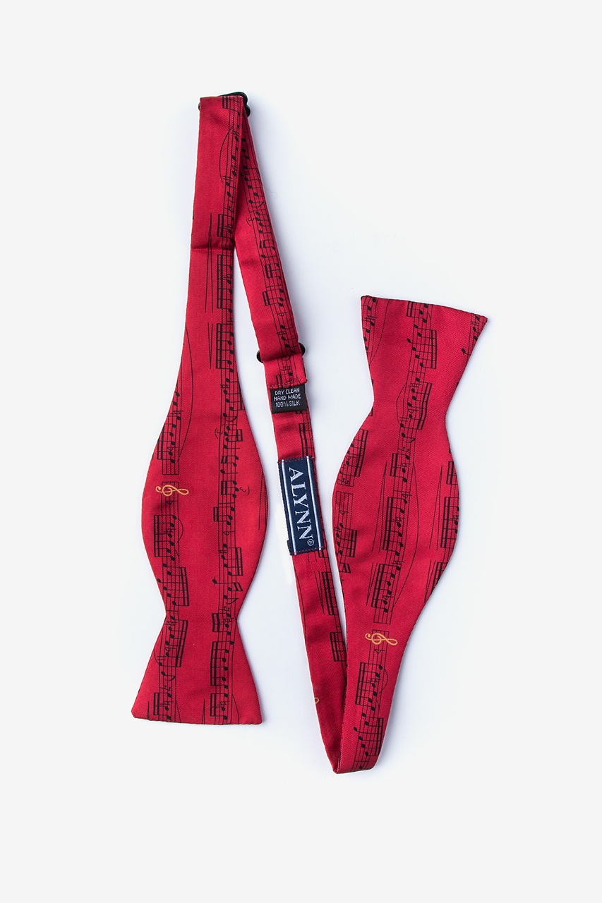 Sheet Music Red Self-Tie Bow Tie Photo (1)