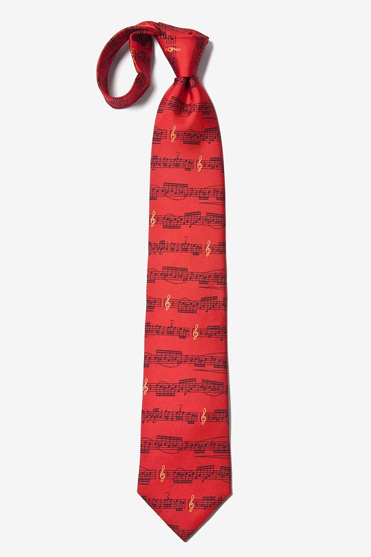 Sheet Music Red Silk Tie Music Neckties