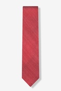 Solid Stitch Red Skinny Tie Photo (0)