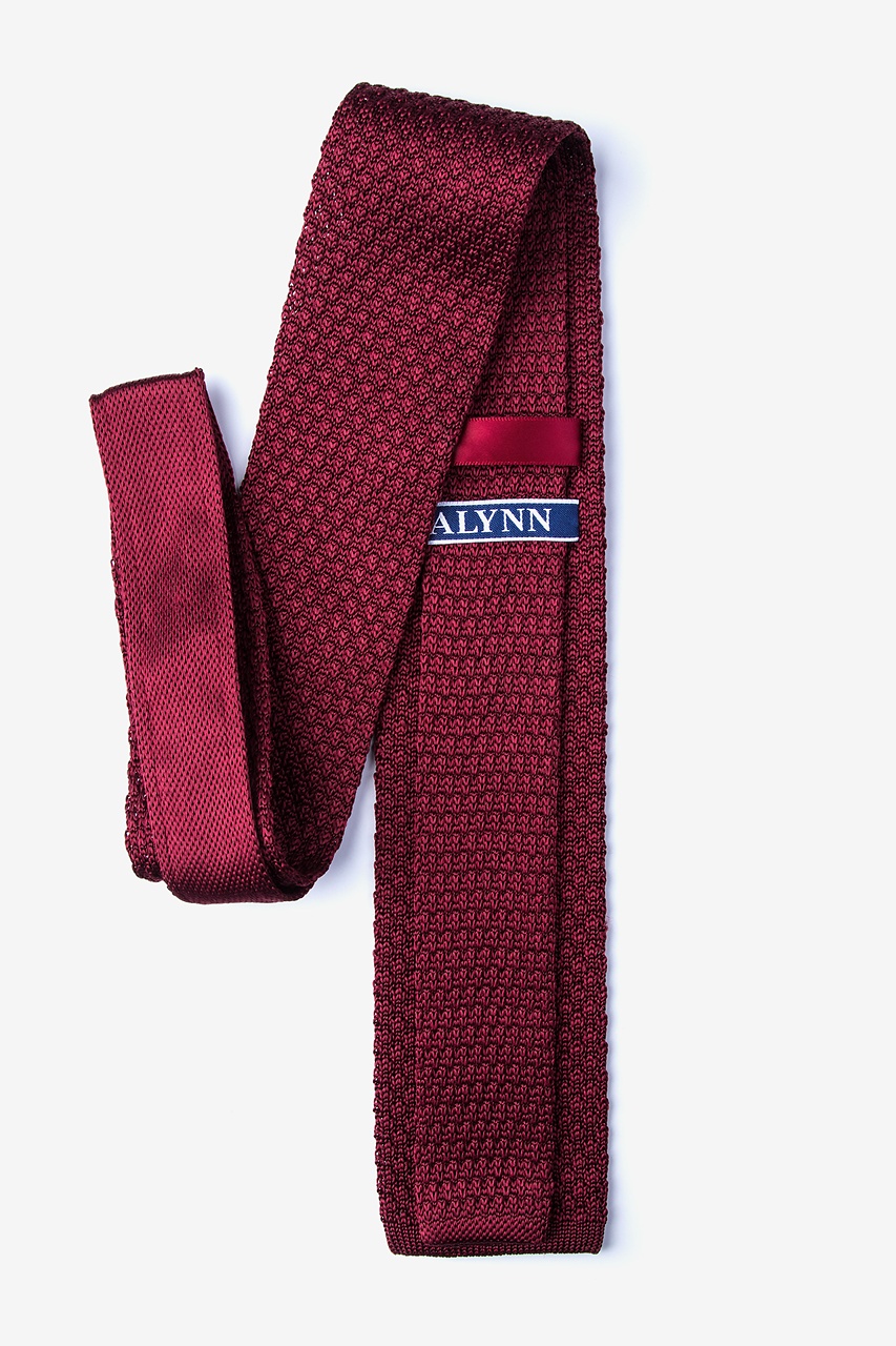 Textured Solid Red Knit Tie