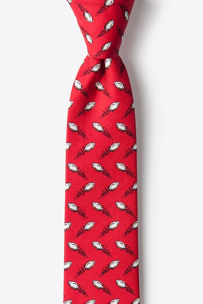 Footballs Red Silk Skinny Tie | Sports Neckties | Ties.com