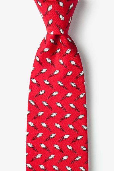 Footballs Red Silk Tie | Sports Neckties | Ties.com