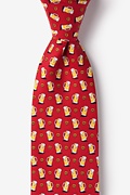 These Pretzels Are Making Me Thirsty Red Extra Long Tie Photo (0)