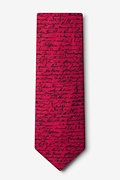 U.S. Presidential Signatures Red Extra Long Tie Photo (1)