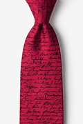 U.S. Presidential Signatures Red Extra Long Tie Photo (0)