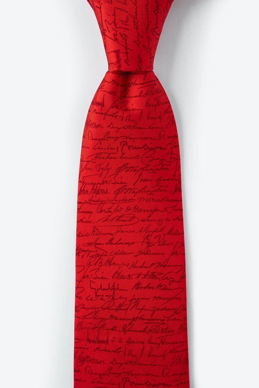 U.S. Presidential Signatures Red Tie Photo (0)