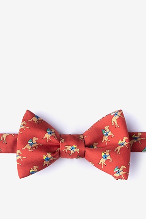 Win, Place, Show Red Self-Tie Bow Tie