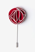 Red Piped Flower Lapel Pin Photo (0)