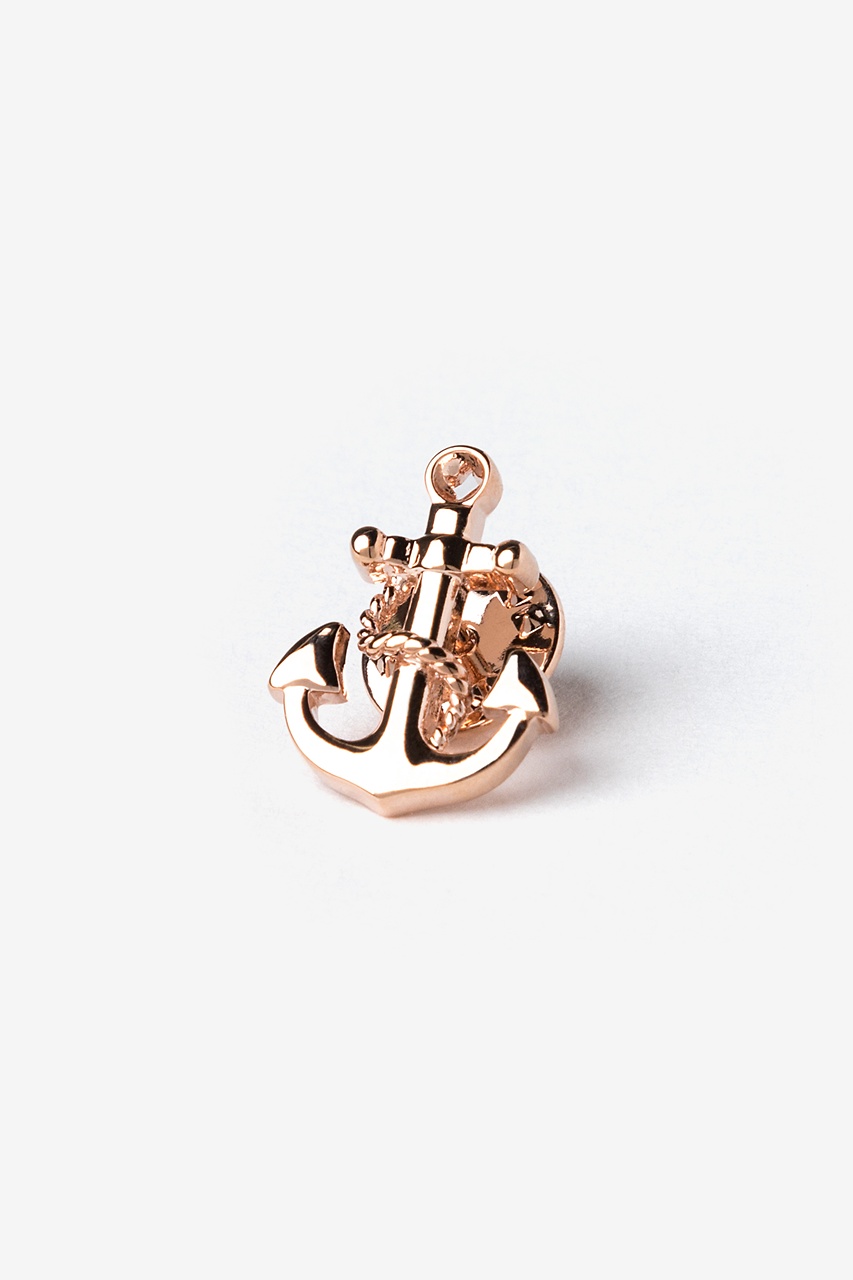 Anchor With Rope Rose Gold Lapel Pin Photo (0)