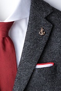 Anchor With Rope Rose Gold Lapel Pin Photo (1)