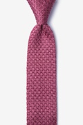 Textured Solid Rose Knit Skinny Tie Photo (0)