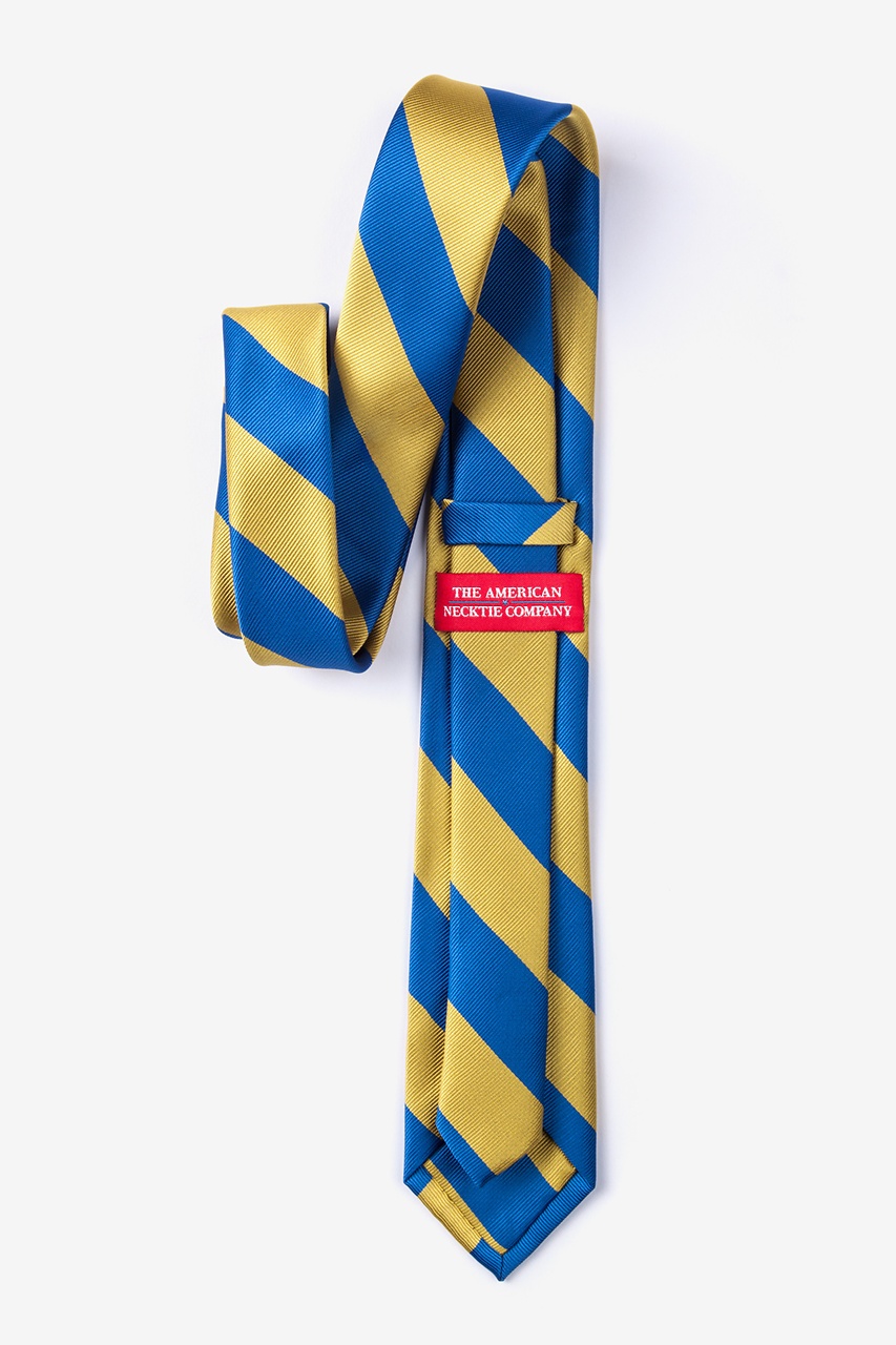 Royal Blue & Gold Stripe Tie For Boys Photo (1)