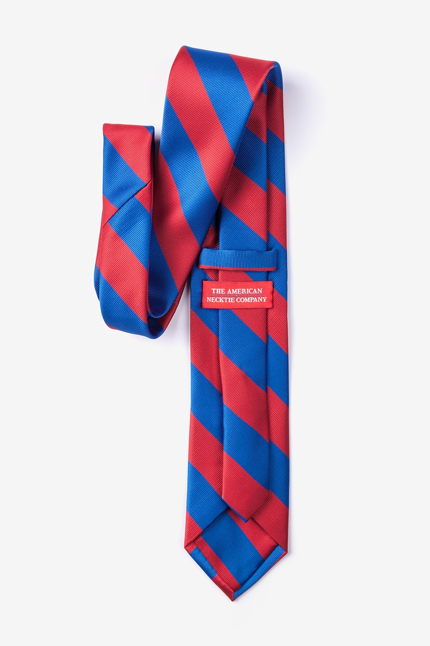 Royal Blue & Red Stripe Extra Long Tie Photo (1)