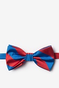 Royal Blue & Red Stripe Pre-Tied Bow Tie Photo (0)
