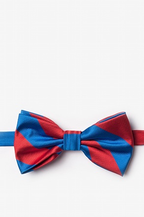 _Royal Blue & Red Stripe Pre-Tied Bow Tie_