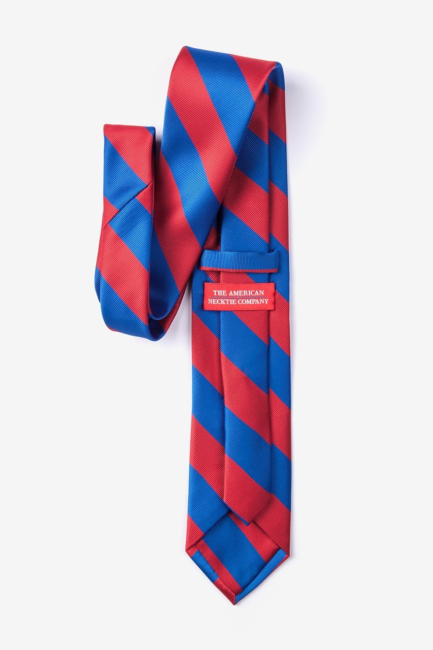 Royal Blue & Red Stripe Skinny Tie Photo (1)