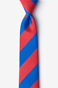 Royal Blue & Red Stripe Skinny Tie Photo (0)