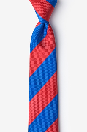 _Royal Blue & Red Stripe Skinny Tie_