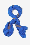 Royal Blue Floral Crosses Scarf Photo (1)