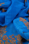 Royal Blue Floral Crosses Scarf Photo (0)