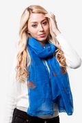 Royal Blue Floral Crosses Scarf Photo (2)