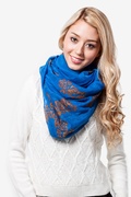 Royal Blue Floral Crosses Scarf Photo (4)