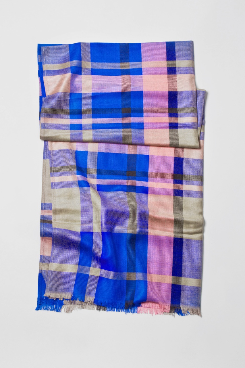 Royal Blue Bently Plaid Scarf Plaid Scarves
