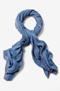 Royal Blue Contrast Stitch Scarf Photo (0)