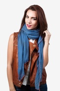 Royal Blue Contrast Stitch Scarf Photo (1)