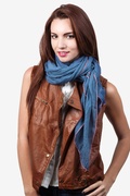 Royal Blue Contrast Stitch Scarf Photo (4)