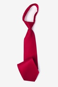 Solid Ruby Red Zipper Tie Photo (0)