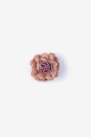 Rustic Yarn Flower Lapel Pin