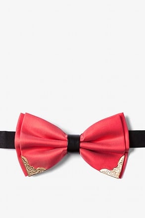 Metal-Tipped Salmon Pre-Tied Bow Tie