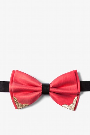 Metal-Tipped Salmon Pre-Tied Bow Tie