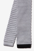 Contrasting Tip Silver Knit Skinny Tie Photo (1)