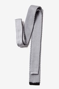 Contrasting Tip Silver Knit Skinny Tie Photo (2)