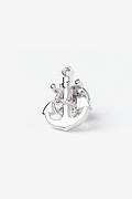 Anchor With Rope Silver Lapel Pin Photo (0)