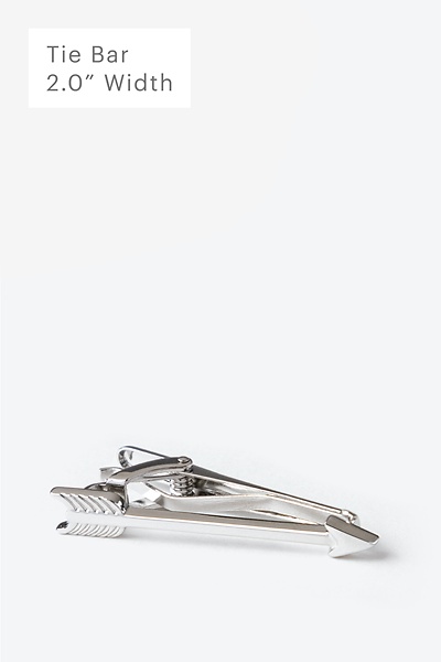 Silver Metal Arrow Tie Bar