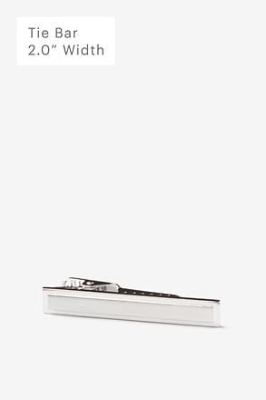 Beveled Rectangle Silver Tie Bar