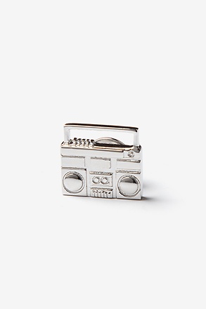 Boombox Silver Lapel Pin